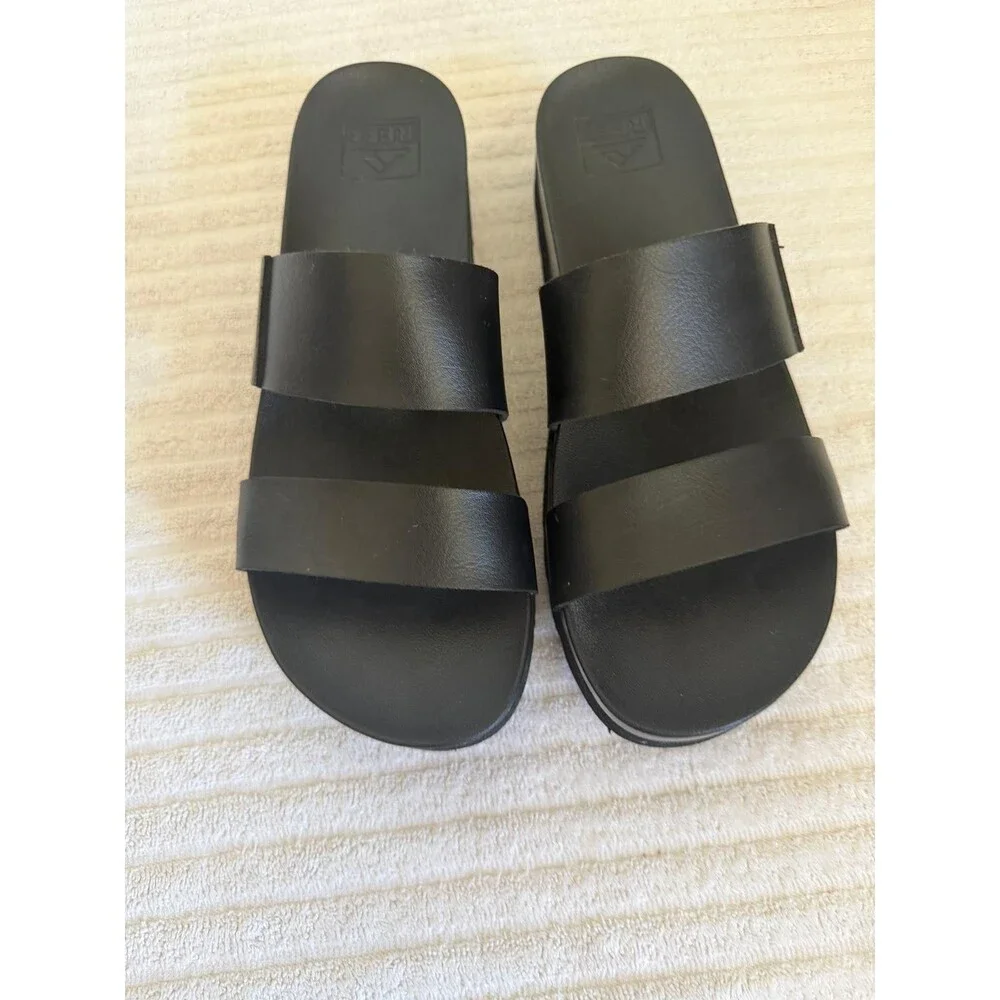 Reef Womens Blaxl Double Strap Platform Slide Sandals Size 9
